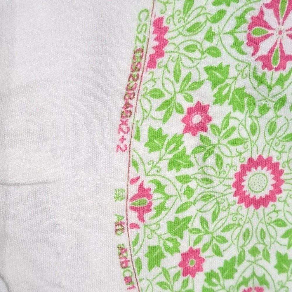 Vintage Floral Fabric 3.5 yard Green Pink Damask Cotton Blend Retro Sewing Craft